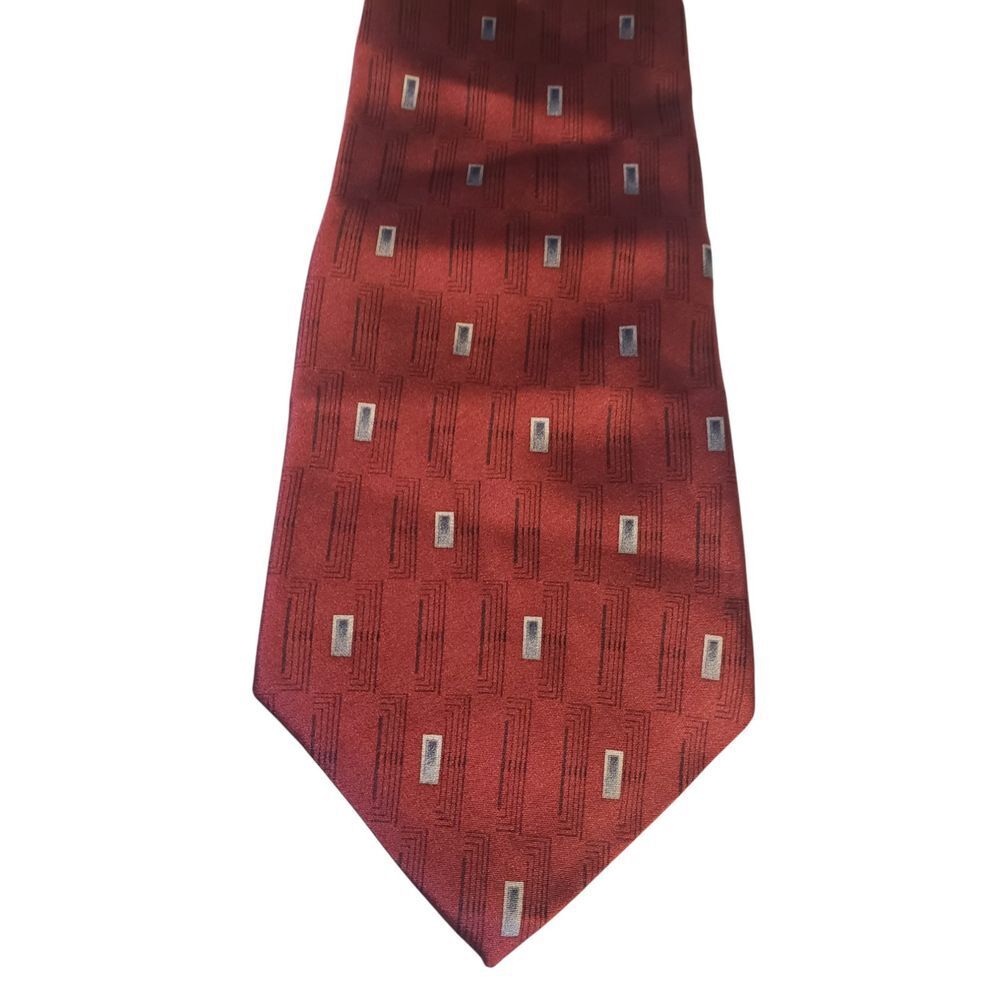 Barrington Mens Tie Necktie Designer Luxury Burgundy‎ Black Blue Geometric